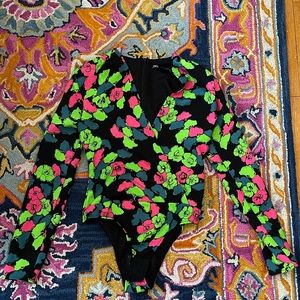 Zara pink and green bodysuit